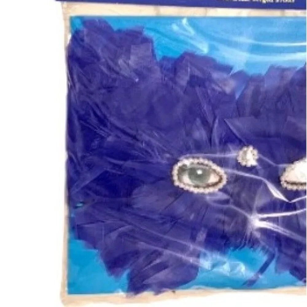 Fright Factory Fantasy Bird Mask Blue Feather Costume Halloween Mardi Gras